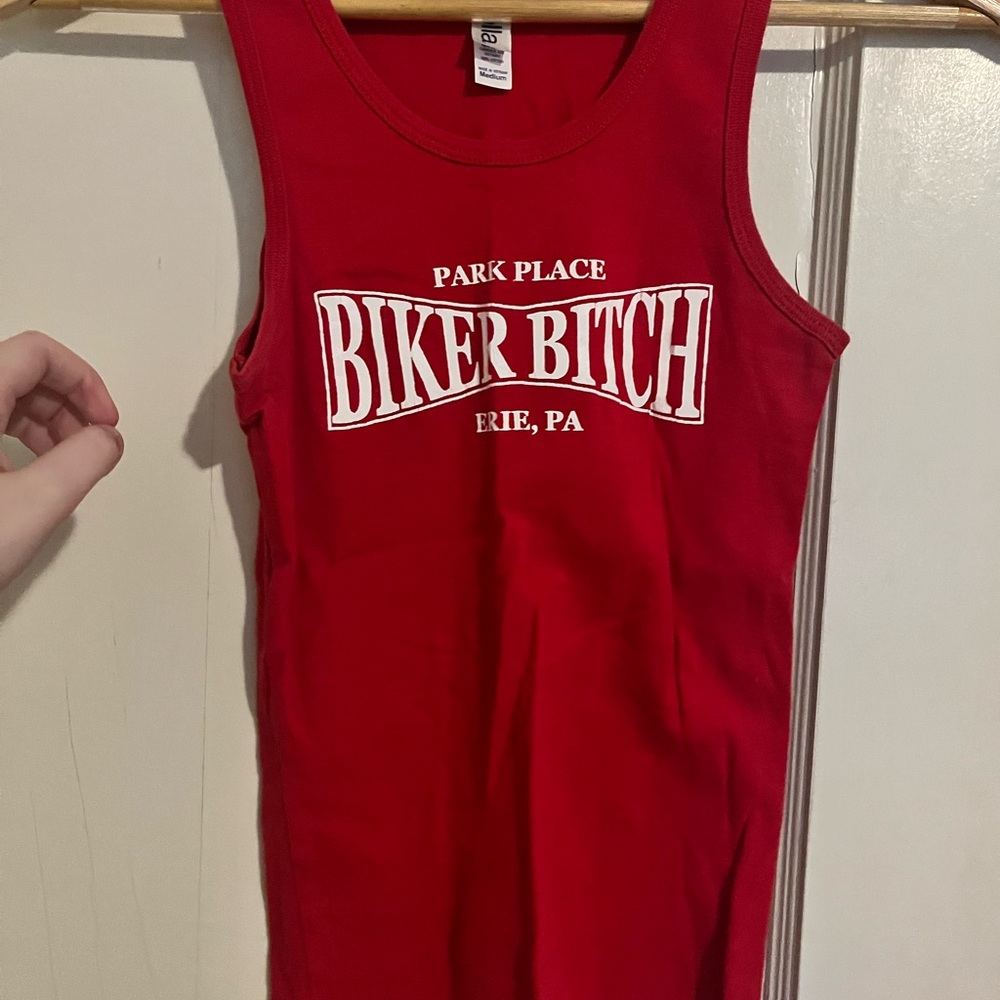 Red Biker Tank Top